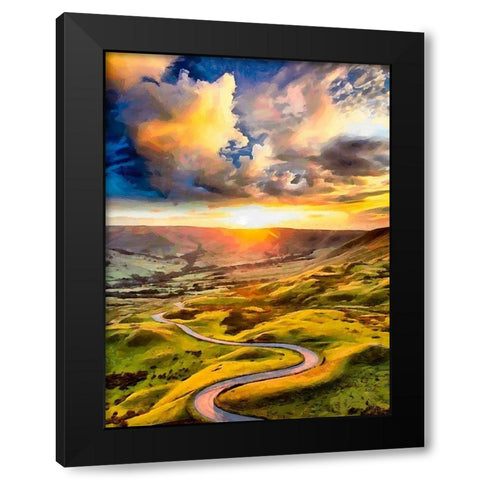 Romantic Sunset I Black Modern Wood Framed Art Print by Medeiros, Celito
