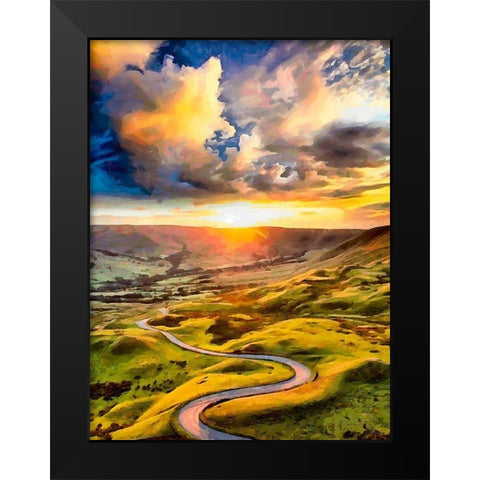 Romantic Sunset I Black Modern Wood Framed Art Print by Medeiros, Celito