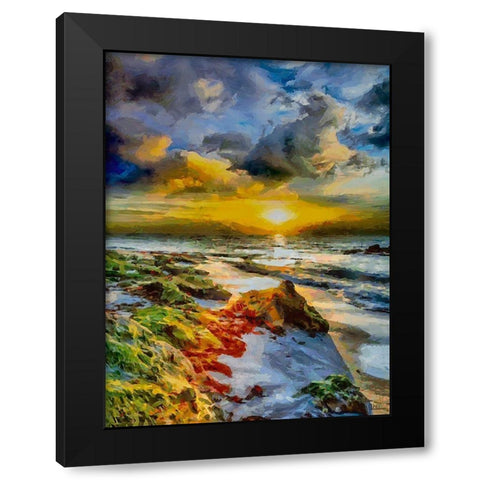 Romantic Sunset II Black Modern Wood Framed Art Print by Medeiros, Celito