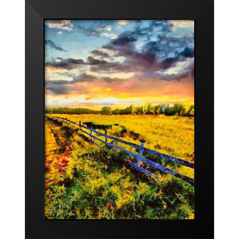 Romantic Sunset IV Black Modern Wood Framed Art Print by Medeiros, Celito