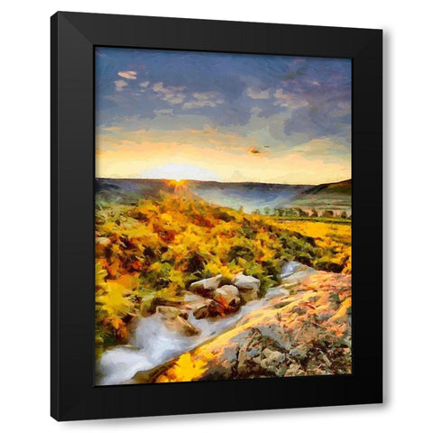Romantic Sunset V Black Modern Wood Framed Art Print by Medeiros, Celito