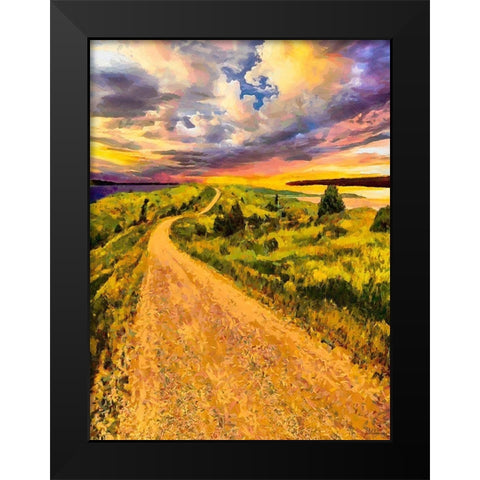 Long Way Home I Black Modern Wood Framed Art Print by Medeiros, Celito