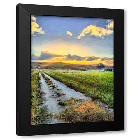 Long Way Home II Black Modern Wood Framed Art Print by Medeiros, Celito