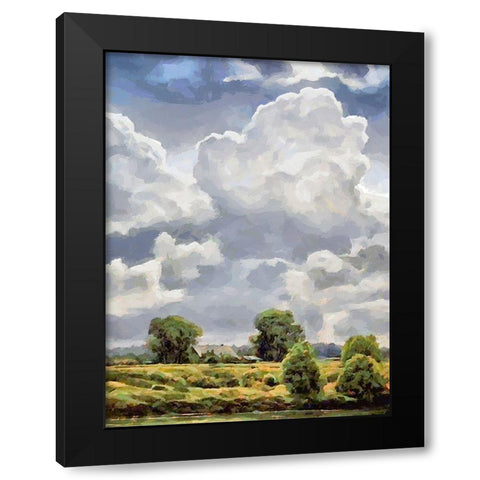White Clouds I Black Modern Wood Framed Art Print by Medeiros, Celito