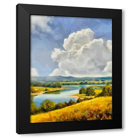 White Clouds II Black Modern Wood Framed Art Print by Medeiros, Celito