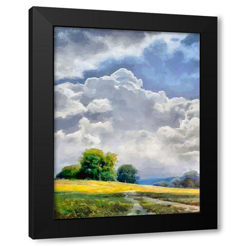 White Clouds III Black Modern Wood Framed Art Print by Medeiros, Celito