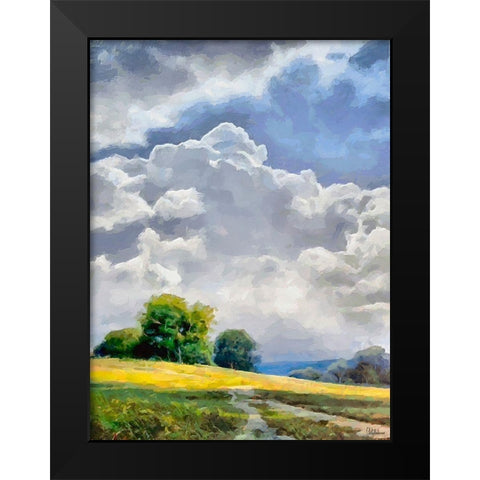 White Clouds III Black Modern Wood Framed Art Print by Medeiros, Celito