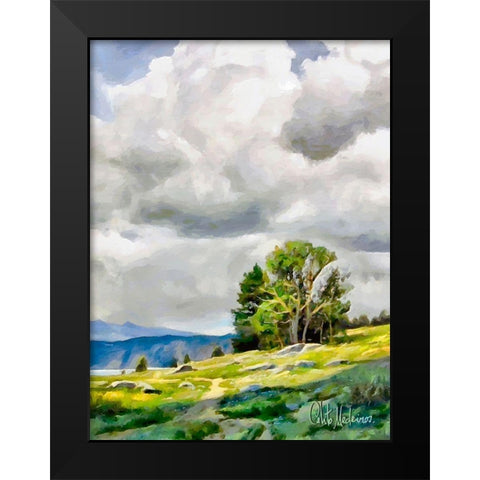 White Clouds IV Black Modern Wood Framed Art Print by Medeiros, Celito
