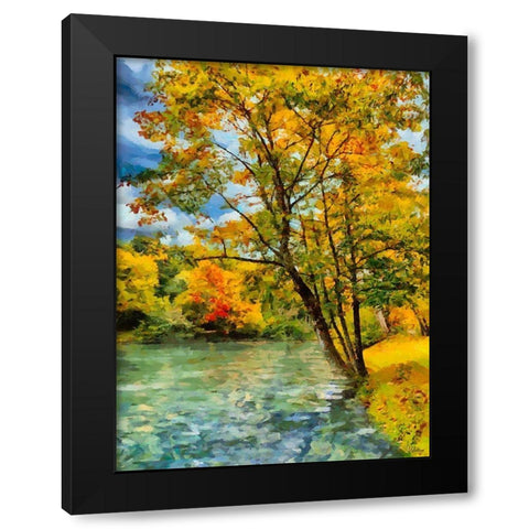 Golden Autumn Black Modern Wood Framed Art Print with Double Matting by Medeiros, Celito
