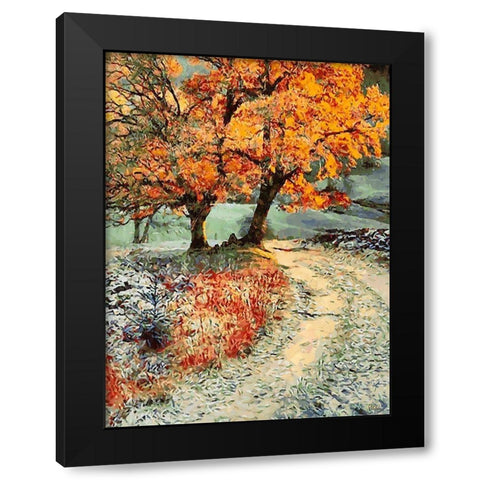 First Snow in Autumn Black Modern Wood Framed Art Print by Medeiros, Celito