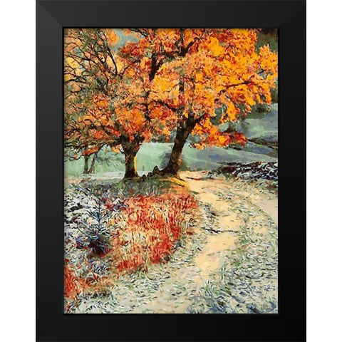 First Snow in Autumn Black Modern Wood Framed Art Print by Medeiros, Celito
