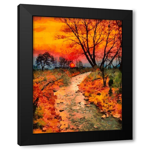 Sunset in late Fall Black Modern Wood Framed Art Print by Medeiros, Celito