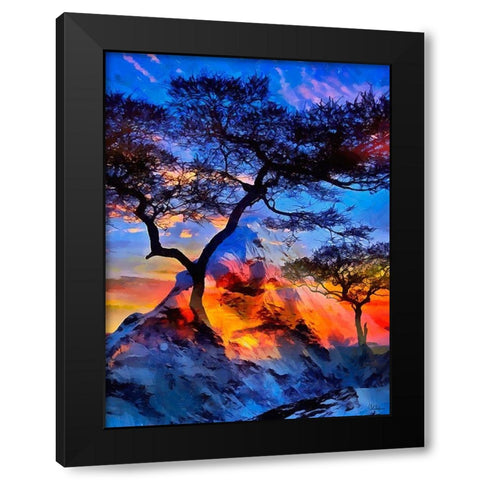 Compilation Tree and Mountain Black Modern Wood Framed Art Print by Medeiros, Celito