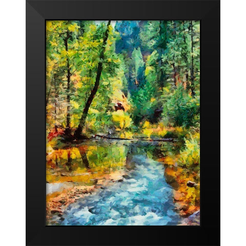 River in Forest Black Modern Wood Framed Art Print by Medeiros, Celito