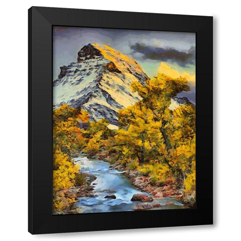 River between Rocks II Black Modern Wood Framed Art Print by Medeiros, Celito