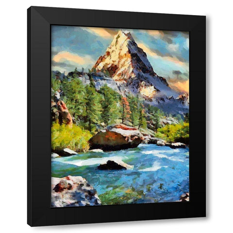River between Rocks IV Black Modern Wood Framed Art Print by Medeiros, Celito