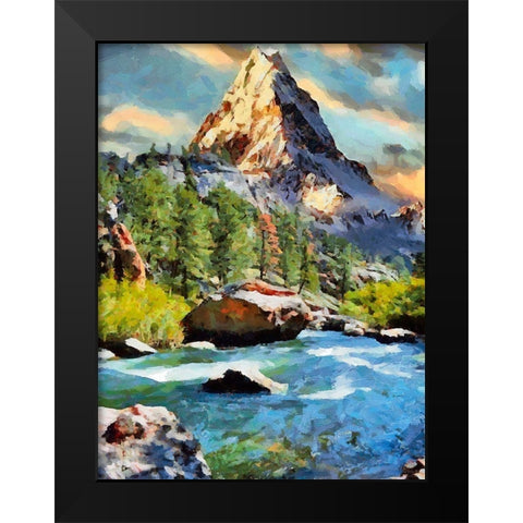 River between Rocks IV Black Modern Wood Framed Art Print by Medeiros, Celito