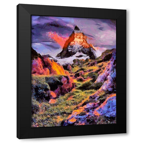 Matternhorn in the Alps Black Modern Wood Framed Art Print with Double Matting by Medeiros, Celito