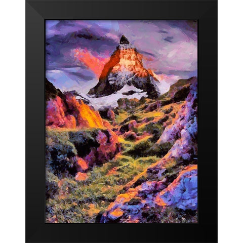 Matternhorn in the Alps Black Modern Wood Framed Art Print by Medeiros, Celito