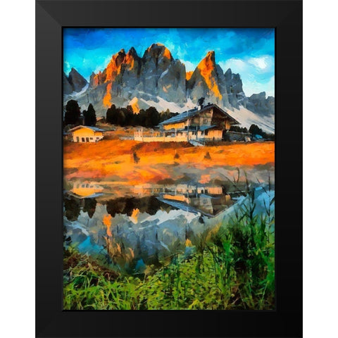 Dolomity Mountains II Black Modern Wood Framed Art Print by Medeiros, Celito