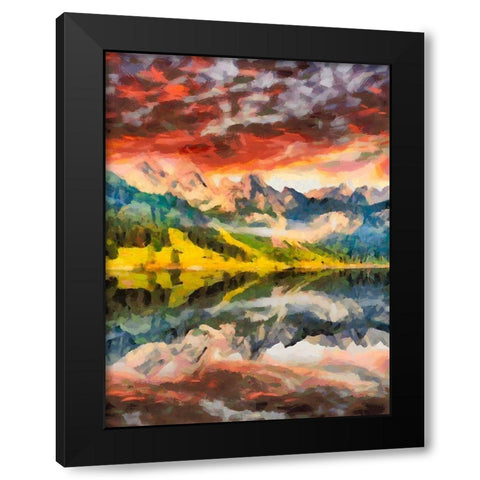 Dolomity Mountains V Black Modern Wood Framed Art Print by Medeiros, Celito