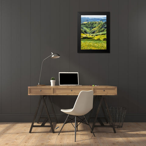 Mountain Valley I Black Modern Wood Framed Art Print by Medeiros, Celito