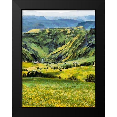Mountain Valley I Black Modern Wood Framed Art Print by Medeiros, Celito