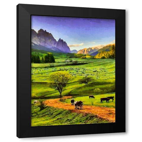 Mountain Valley III Black Modern Wood Framed Art Print by Medeiros, Celito