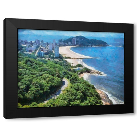 Beach in Rio VII Black Modern Wood Framed Art Print by Medeiros, Celito