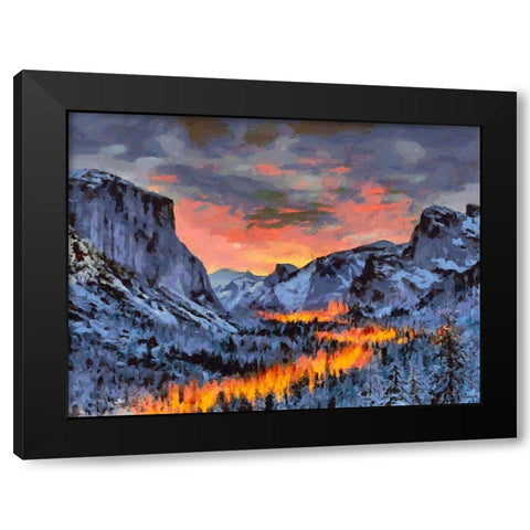 Yosemite NP7 Black Modern Wood Framed Art Print with Double Matting by Medeiros, Celito