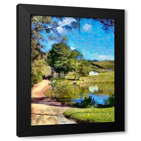 Village in Brazil Black Modern Wood Framed Art Print with Double Matting by Medeiros, Celito