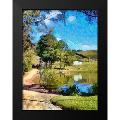 Village in Brazil Black Modern Wood Framed Art Print by Medeiros, Celito