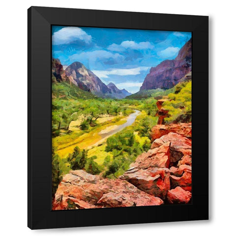 Beauty of Rocks III Black Modern Wood Framed Art Print with Double Matting by Medeiros, Celito