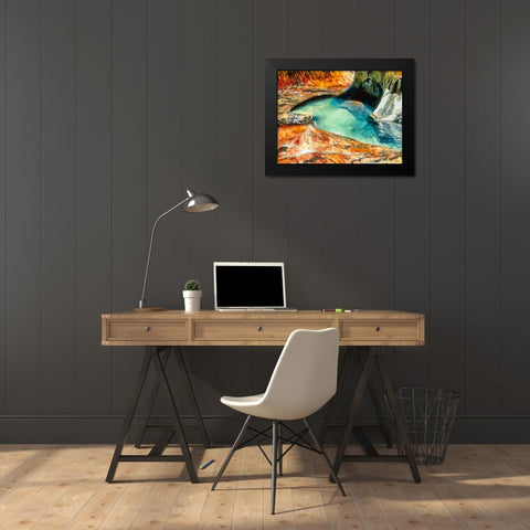 Blue Laguna Black Modern Wood Framed Art Print by Medeiros, Celito