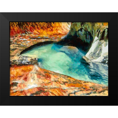 Blue Laguna Black Modern Wood Framed Art Print by Medeiros, Celito