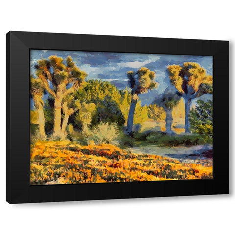 Yellow Meadow I Black Modern Wood Framed Art Print by Medeiros, Celito