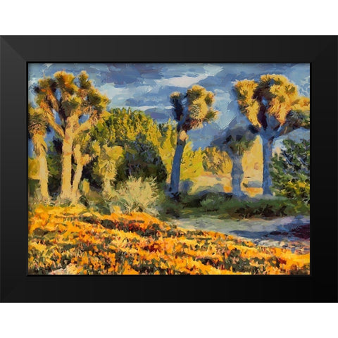 Yellow Meadow I Black Modern Wood Framed Art Print by Medeiros, Celito
