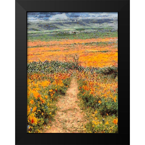 Yellow Meadow III Black Modern Wood Framed Art Print by Medeiros, Celito