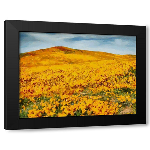 Yellow Meadow IV Black Modern Wood Framed Art Print by Medeiros, Celito