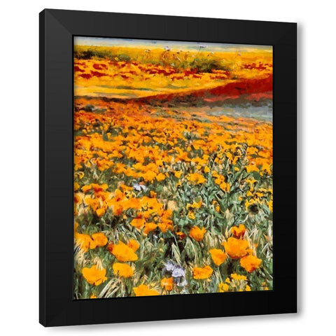Yellow Meadow VIII Black Modern Wood Framed Art Print by Medeiros, Celito