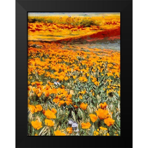 Yellow Meadow VIII Black Modern Wood Framed Art Print by Medeiros, Celito