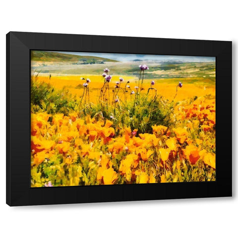 Yellow Meadow IX Black Modern Wood Framed Art Print by Medeiros, Celito