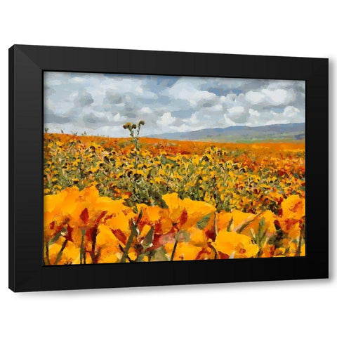 Yellow Meadow XI Black Modern Wood Framed Art Print by Medeiros, Celito