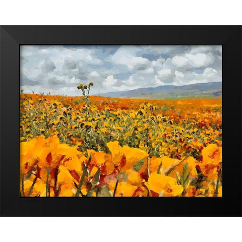 Yellow Meadow XI Black Modern Wood Framed Art Print by Medeiros, Celito