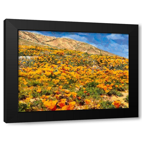 Yellow Meadow XIII Black Modern Wood Framed Art Print with Double Matting by Medeiros, Celito