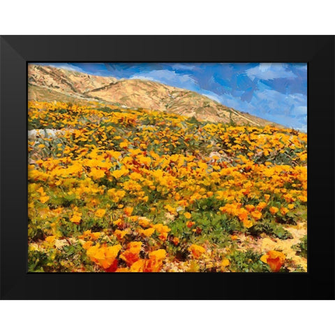 Yellow Meadow XIII Black Modern Wood Framed Art Print by Medeiros, Celito