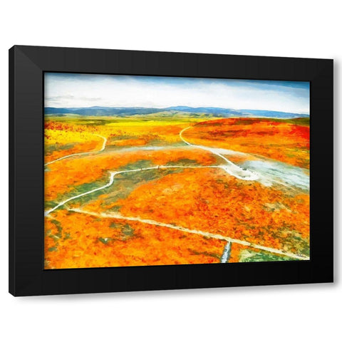 Yellow Meadow XV Black Modern Wood Framed Art Print by Medeiros, Celito