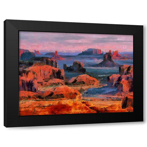 Monument Valley NP 1 Black Modern Wood Framed Art Print with Double Matting by Medeiros, Celito