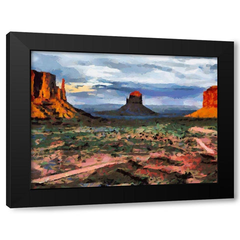 Monument Valley NP 3 Black Modern Wood Framed Art Print with Double Matting by Medeiros, Celito