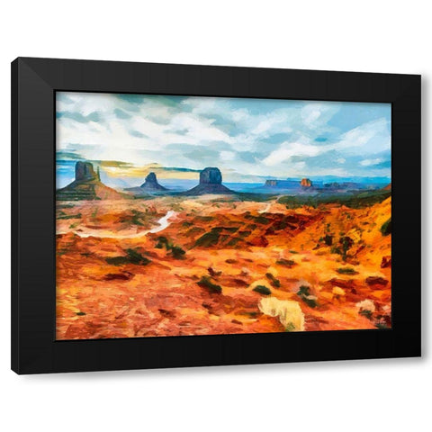 Monument Valley NP 6 Black Modern Wood Framed Art Print with Double Matting by Medeiros, Celito